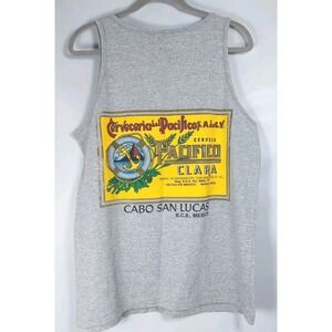 Pacifico Cerveza Tank Top Mens Size Medium Gray Cabo San Lucas Beer Mexico